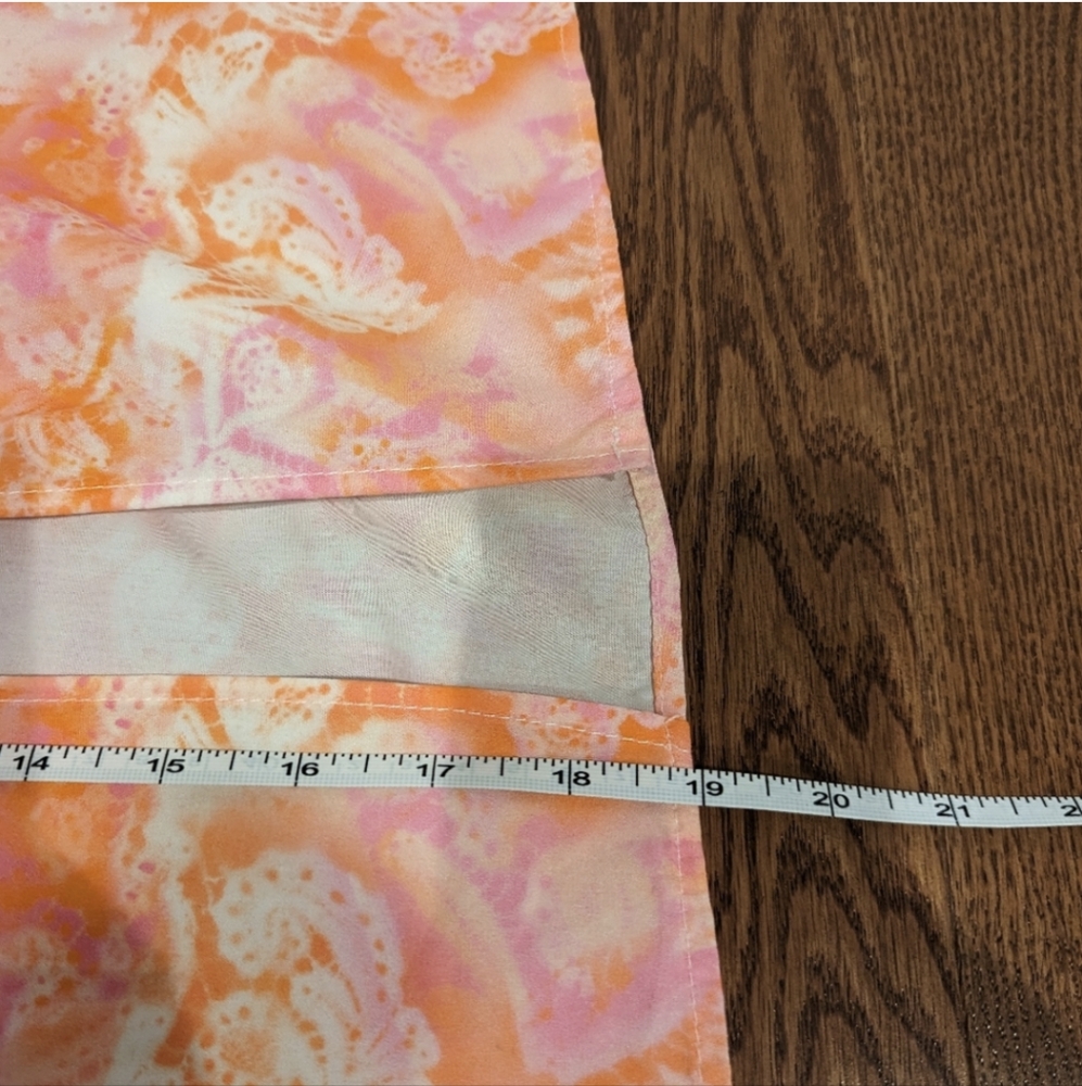Topshop Dress 14 Pink Orange Sleeveless Maxi Midi Cutout Poplin - Picture 11 of 12